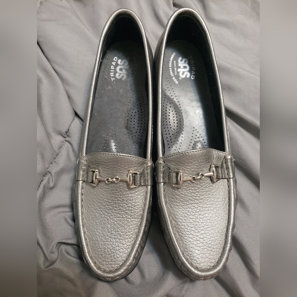 SAS Shimmering Silver Loafers